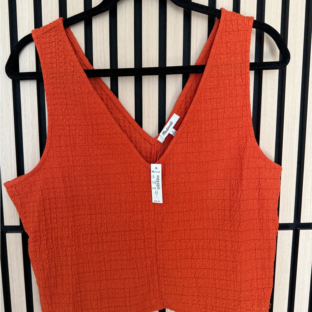 Madewell Textured Orange Crop Top